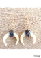 Pendientes bohemios, pendientes colgantes RH, luna de cuerno blanco